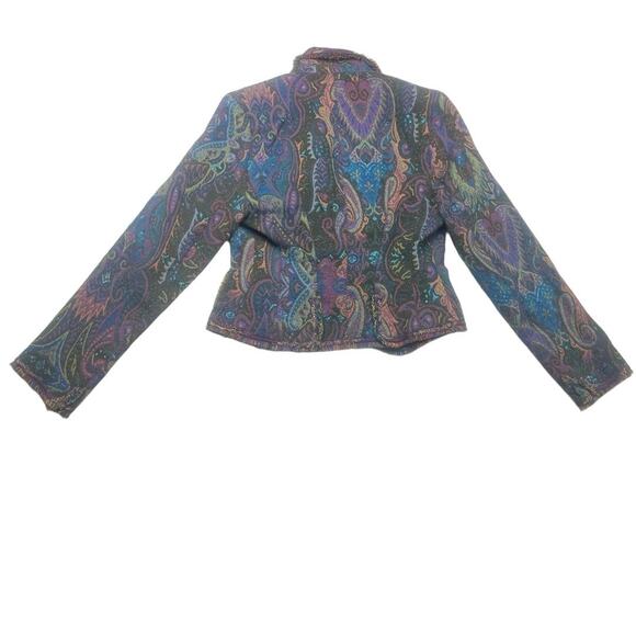 The Limited Blazer Size 6 Multicolor Paisley Textured Trim Artsy Wool Blend - Picture 7 of 11